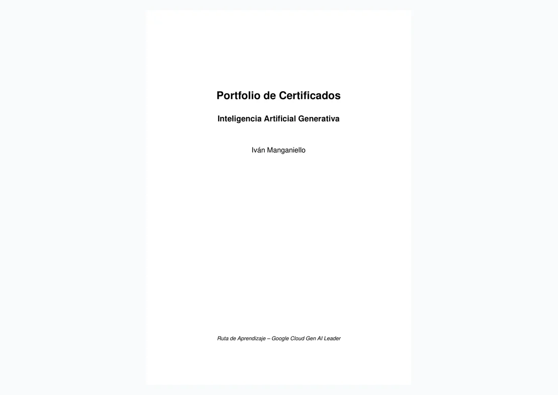 Certificado Google Cloud Gen AI Leader