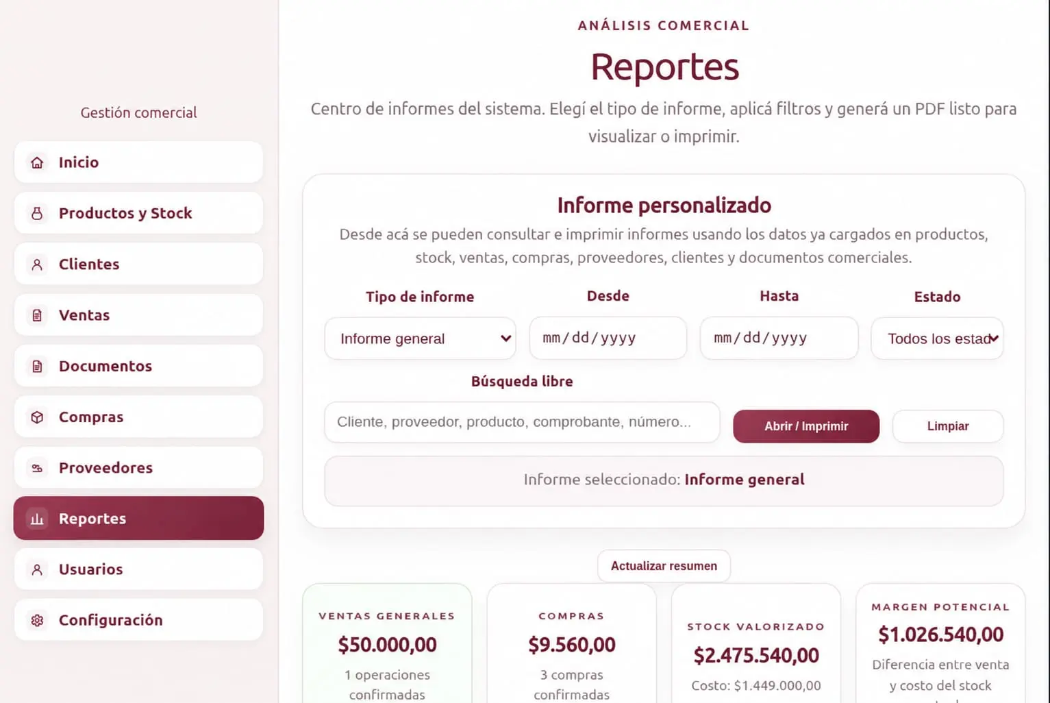 Interfaz editada de CavaGest 3