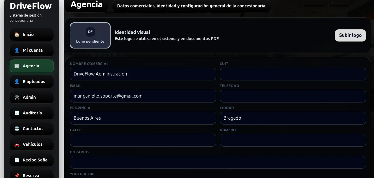 Interfaz editada de DriveFlow 2